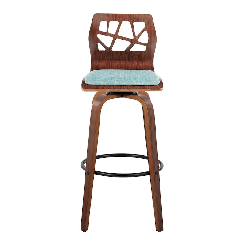 Carson Carrington Sala 30 Fixed-Height Bar Stool with Bent Wood Legs &amp; Round Footrest (Set of 2)