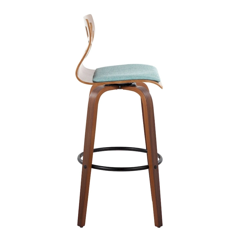 Carson Carrington Sala 30 Fixed-Height Bar Stool with Bent Wood Legs &amp; Round Footrest (Set of 2)