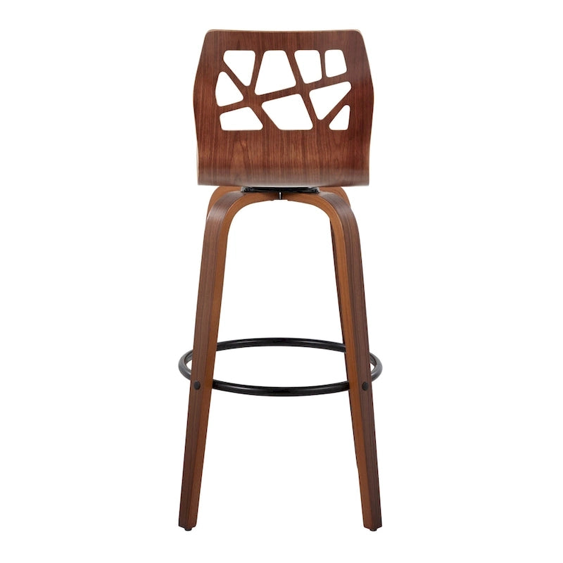 Carson Carrington Sala 30 Fixed-Height Bar Stool with Bent Wood Legs &amp; Round Footrest (Set of 2)