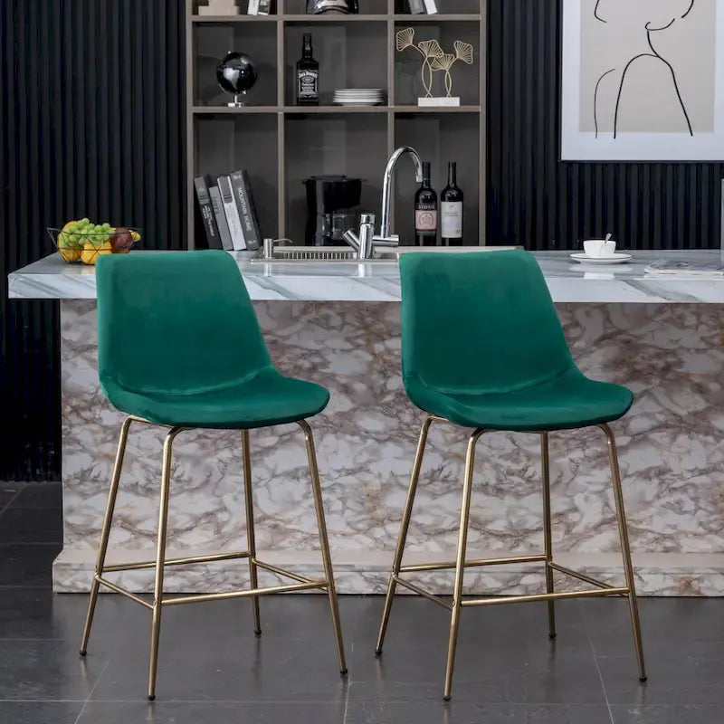 Roundhill Furniture Aufurr Modern Velvet 26.50 Counter Height Stool (Set of 2)