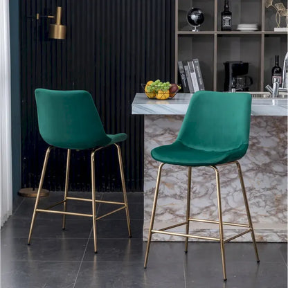 Roundhill Furniture Aufurr Modern Velvet 26.50 Counter Height Stool (Set of 2)