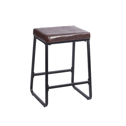Porthos Home Selma Counter Stools Set of 2, PU Leather, Iron Legs