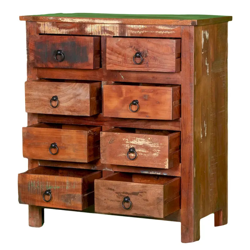 Maadze 32 Wide Reclaimed wood 8-Drawers Chest