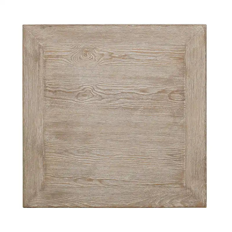 Artissance Peking Grand Framed Square Side Table, 22 Inch Tall, Weathered White Wash Finish