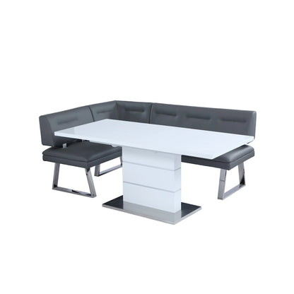 Somette Richard White and Stainless Steel 2-Piece Dining Set