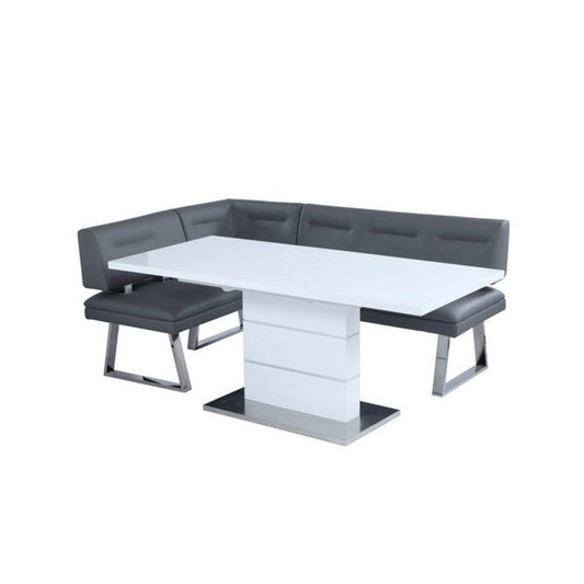 Somette Richard White and Stainless Steel 2-Piece Dining Set