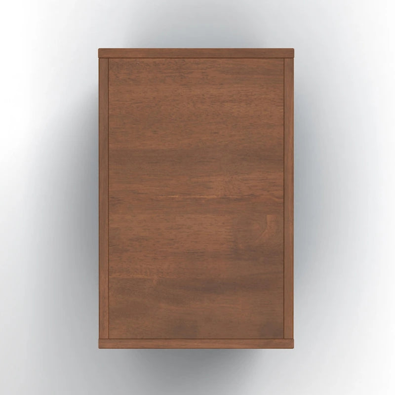 Bridgevine Home Nantucket 14 inch Chairside Table, No Assembly Required, Blue Denim and Whiskey Finish