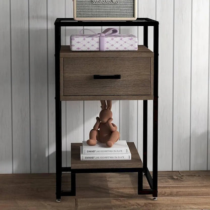 Set of 2 Modern End Table with Storage Drawer