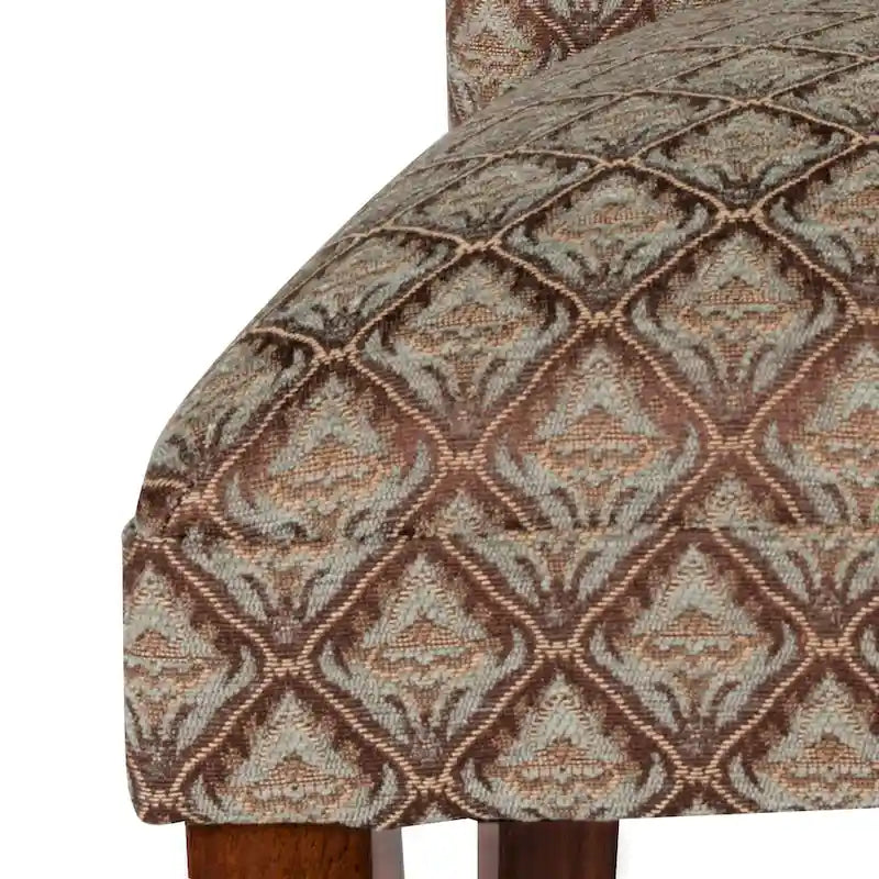 HomePop Modern Parson Blue/Chocolate Damask Diamo - N/A