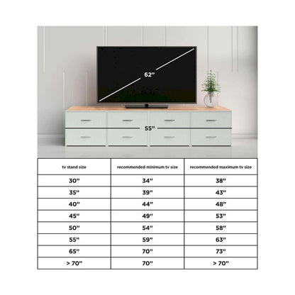 Dorrinson Casual Large TV Stand w/Fireplace Option, White/Brown