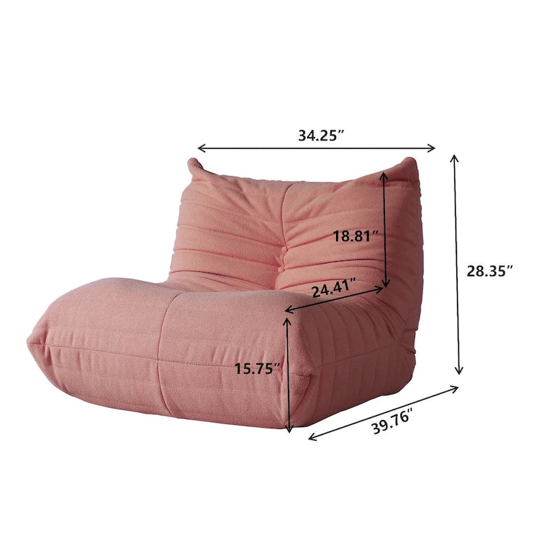 Comfy Lazy Floor Sofa Couch,Teddy Velvet Bean Bag Chairs for Living Room Bedroom Office Salon