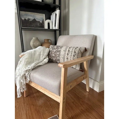 Padded Seat Wooden Lounge Armchair