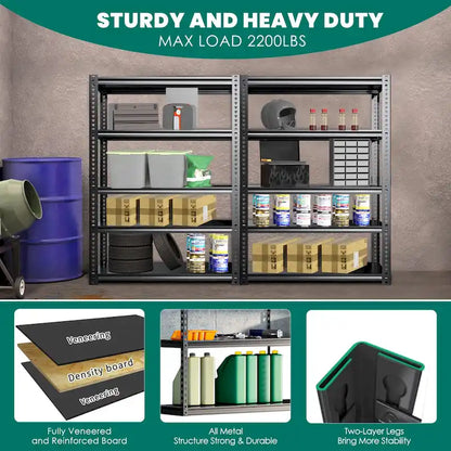 DoCred Metal Shelving Unit, Heavy Duty Garage Storage Rack, 3Pack