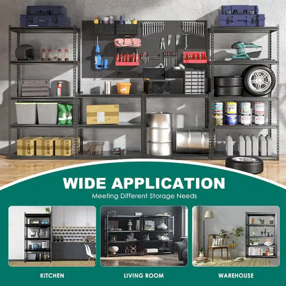 DoCred Metal Shelving Unit, Heavy Duty Garage Storage Rack, 3Pack