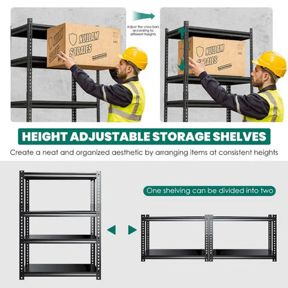 DoCred Metal Shelving Unit, Heavy Duty Garage Storage Rack, 3Pack