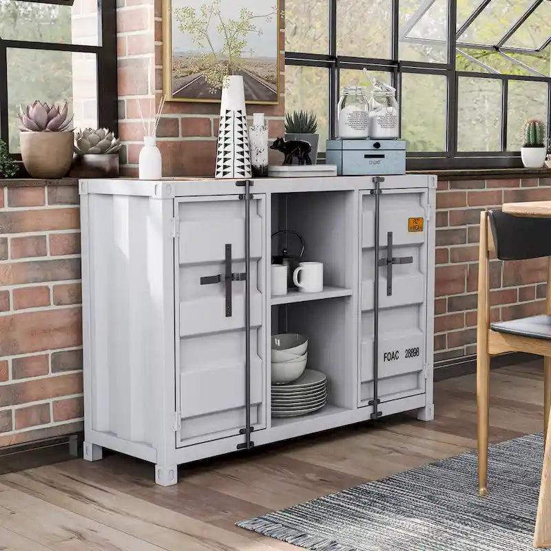 Kilcurry Industrial 46-inch Steel 6-Shelf Console Table by Furniture of America