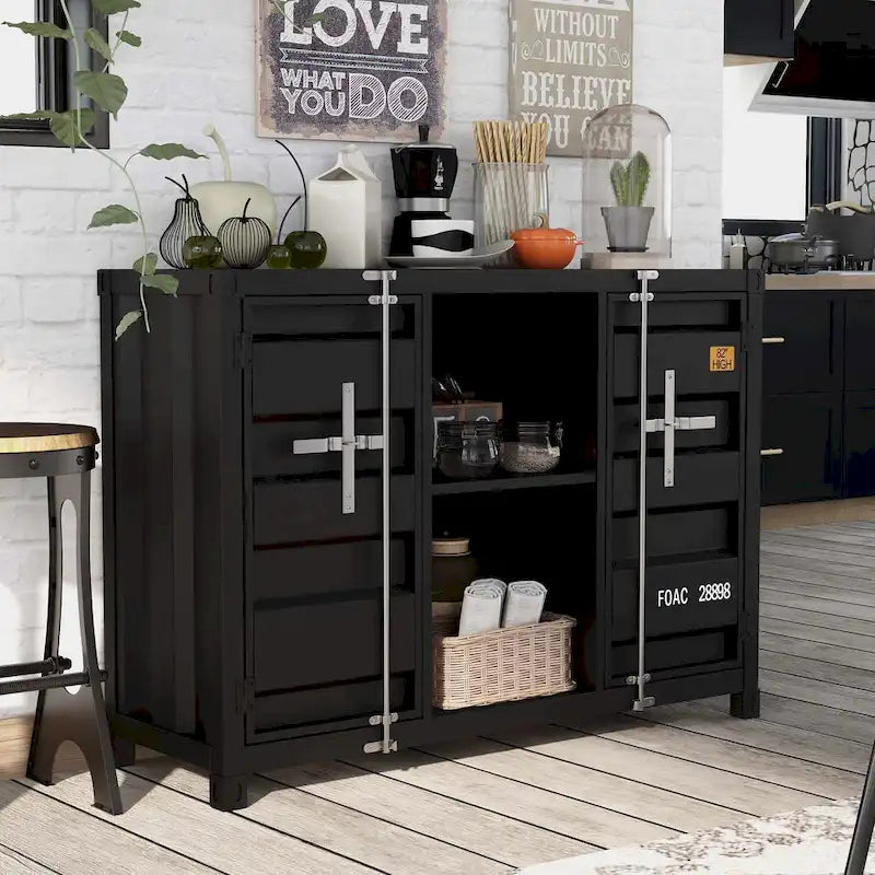 Kilcurry Industrial 46-inch Steel 6-Shelf Console Table by Furniture of America