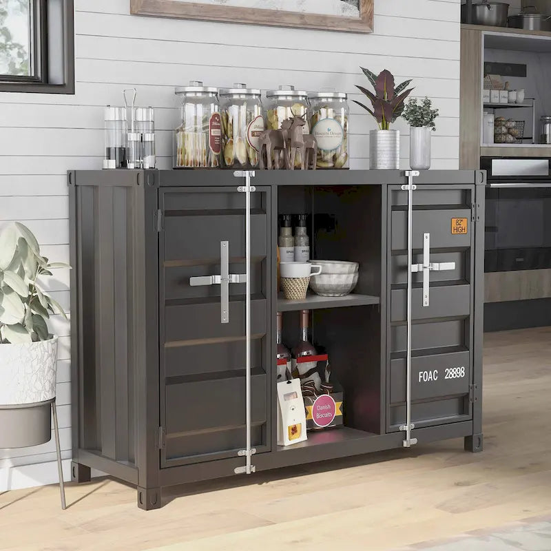 Kilcurry Industrial 46-inch Steel 6-Shelf Console Table by Furniture of America