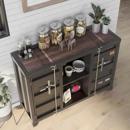 Kilcurry Industrial 46-inch Steel 6-Shelf Console Table by Furniture of America