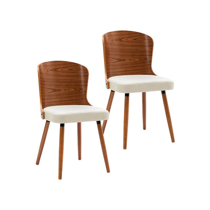 Porthos Home Karr Armless Dining Chairs Set of 2, Beech Wood Back &amp; Legs