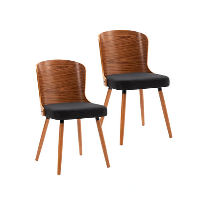 Porthos Home Karr Armless Dining Chairs Set of 2, Beech Wood Back &amp; Legs