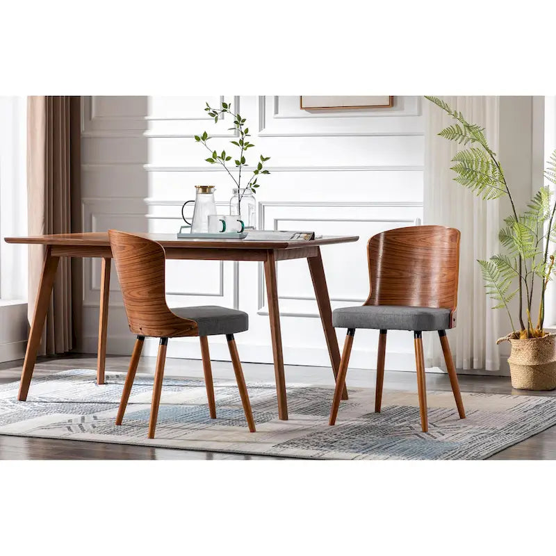 Porthos Home Karr Armless Dining Chairs Set of 2, Beech Wood Back &amp; Legs