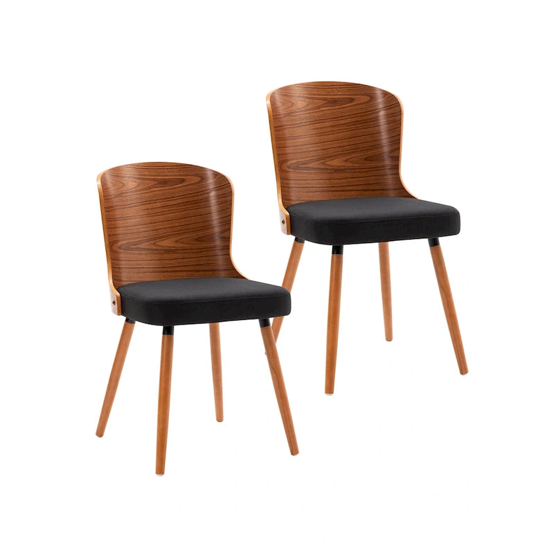 Porthos Home Karr Armless Dining Chairs Set of 2, Beech Wood Back &amp; Legs