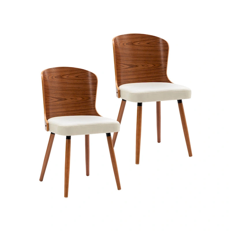 Porthos Home Karr Armless Dining Chairs Set of 2, Beech Wood Back &amp; Legs
