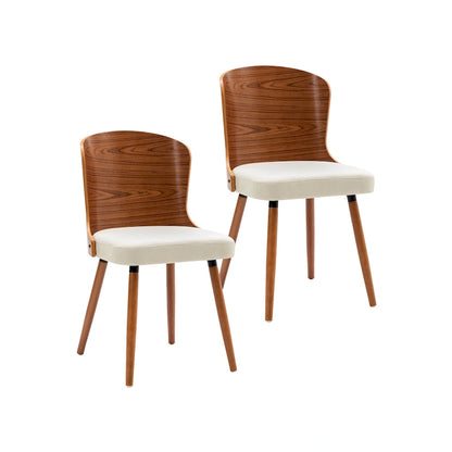Porthos Home Karr Armless Dining Chairs Set of 2, Beech Wood Back &amp; Legs