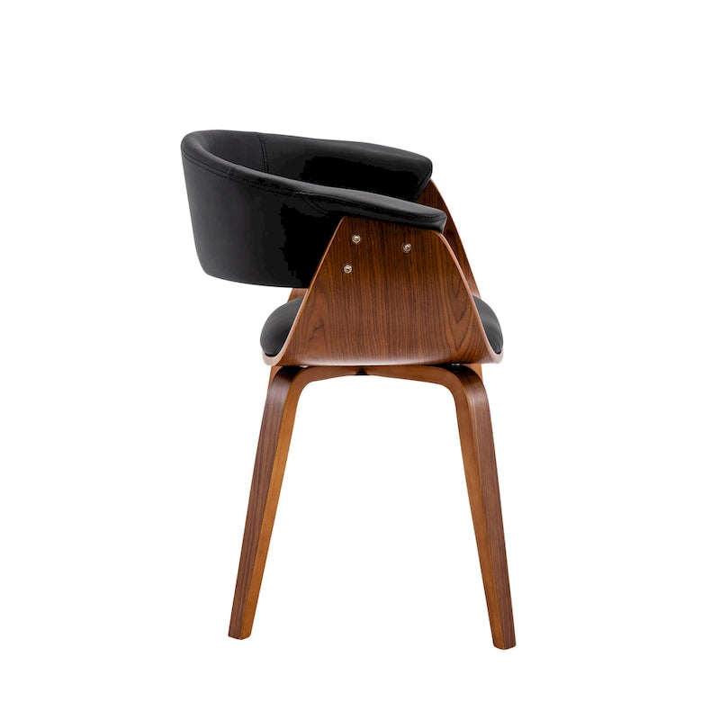 Porthos Home Meir Dining Chair, PU Leather Upholstery, Walnut Wood Legs