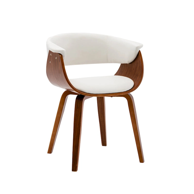 Porthos Home Meir Dining Chair, PU Leather Upholstery, Walnut Wood Legs