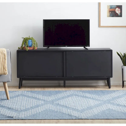 Brookside Madison Mid Century Modern TV Stand for TV's up to 65 Sliding Doors and Cable Management