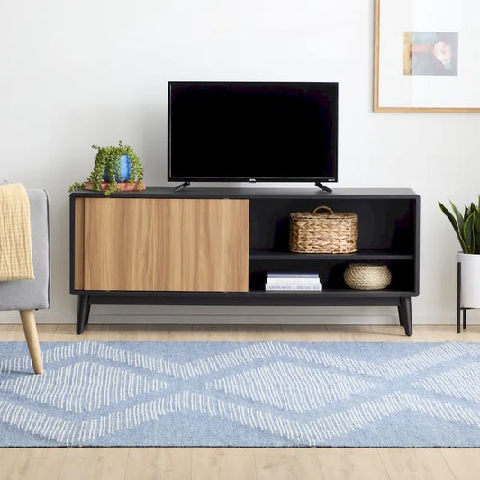 Brookside Madison Mid Century Modern TV Stand for TV's up to 65 Sliding Doors and Cable Management