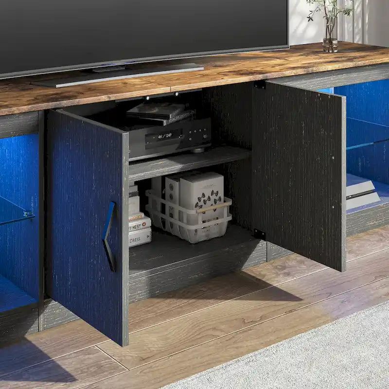 70 inch TV Stand 20 Color RGB Light Entertainment Center