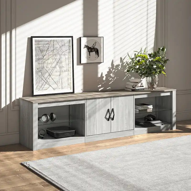 70 inch TV Stand 20 Color RGB Light Entertainment Center