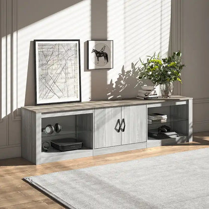 70 inch TV Stand 20 Color RGB Light Entertainment Center