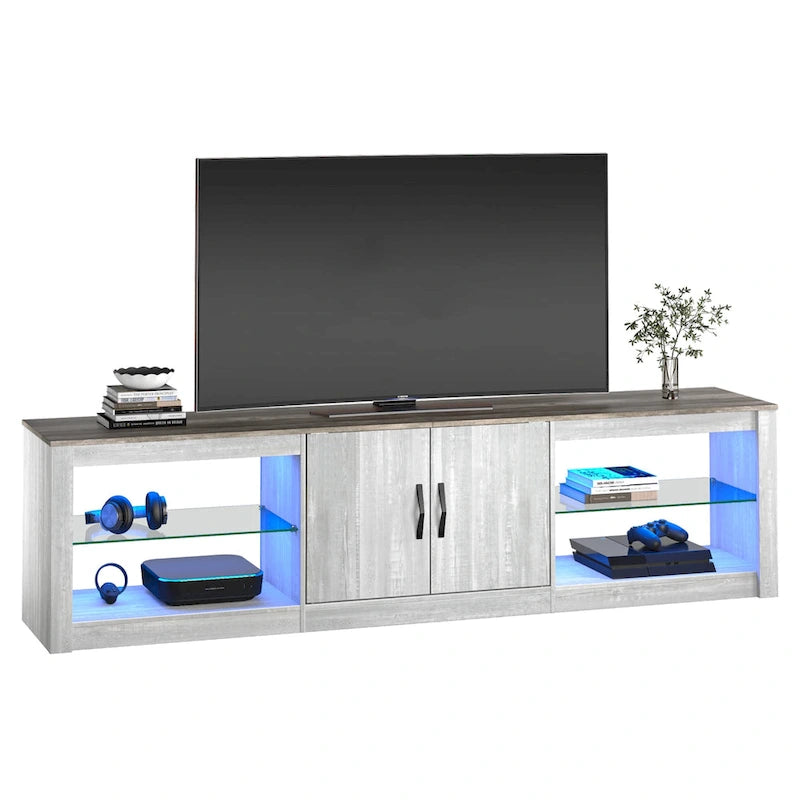 70 inch TV Stand 20 Color RGB Light Entertainment Center