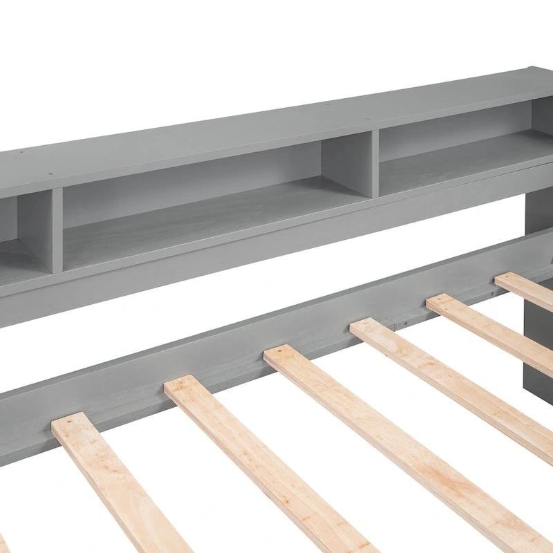 Twin XL Wood Daybed with 2 Trundles and USB Charging Design