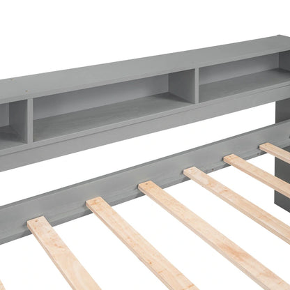 Twin XL Wood Daybed with 2 Trundles and USB Charging Design