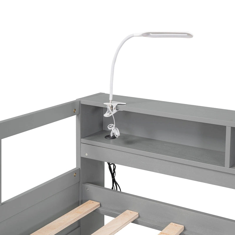 Twin XL Wood Daybed with 2 Trundles and USB Charging Design