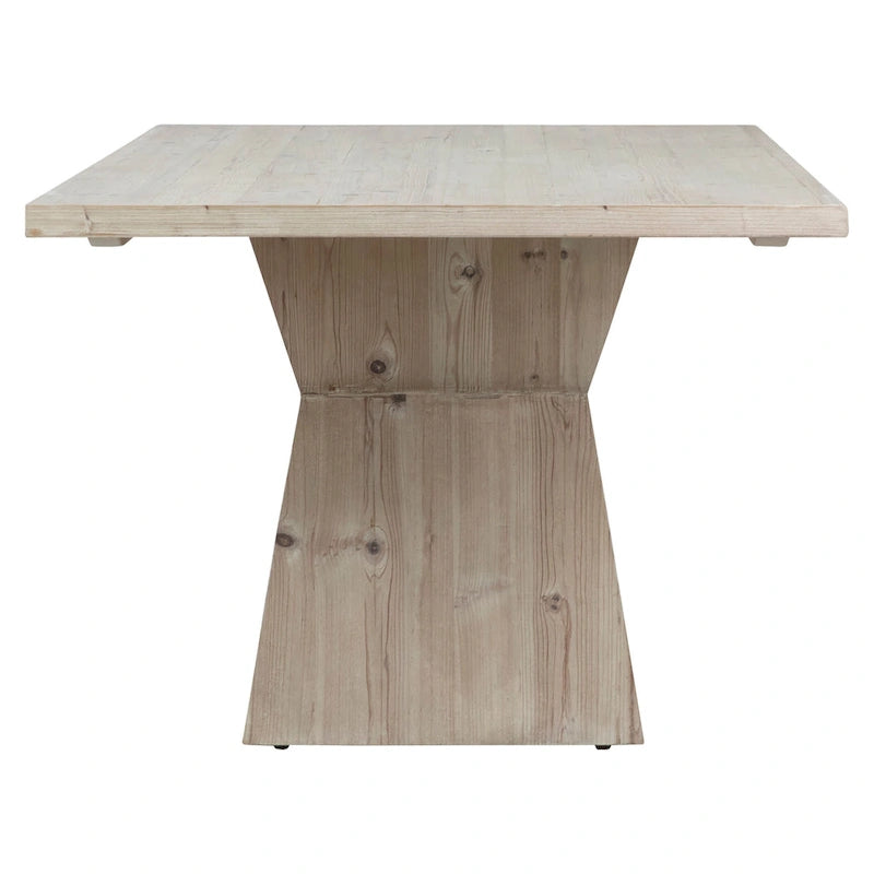 Hudson 79 Rectangular Reclaimed Pine Modern Honeycomb Pedestal Base Dining Table