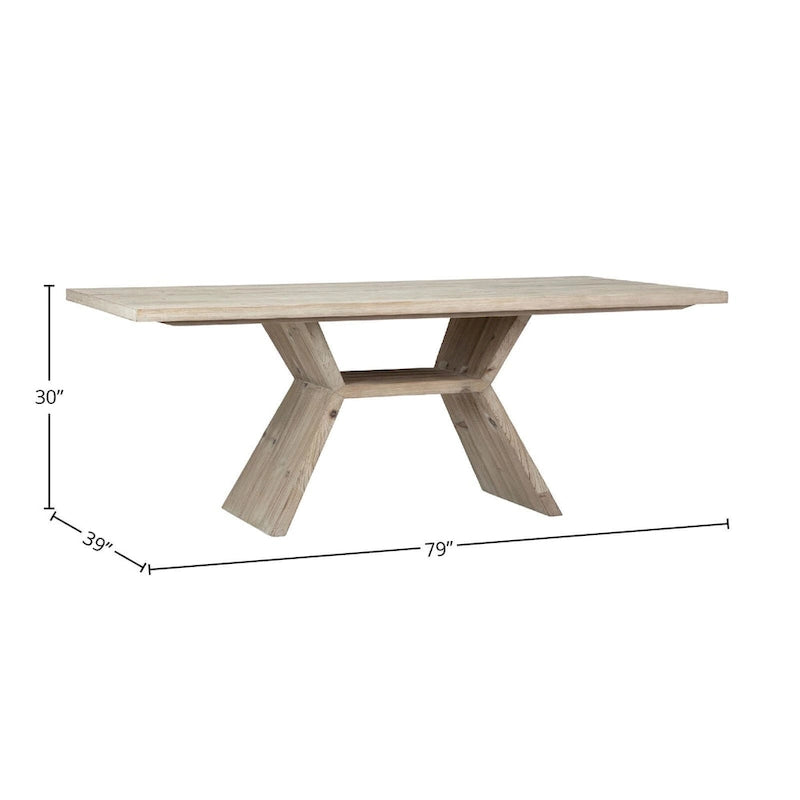 Hudson 79 Rectangular Reclaimed Pine Modern Honeycomb Pedestal Base Dining Table