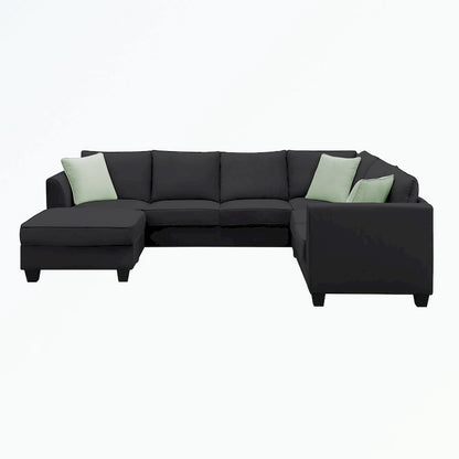 Modular Sectional Sofa with Ottoman and 3 Pillows