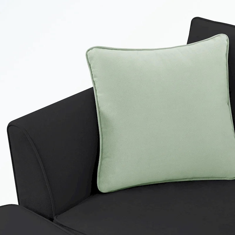 Modular Sectional Sofa with Ottoman and 3 Pillows