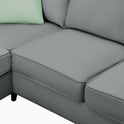 Modular Sectional Sofa with Ottoman and 3 Pillows