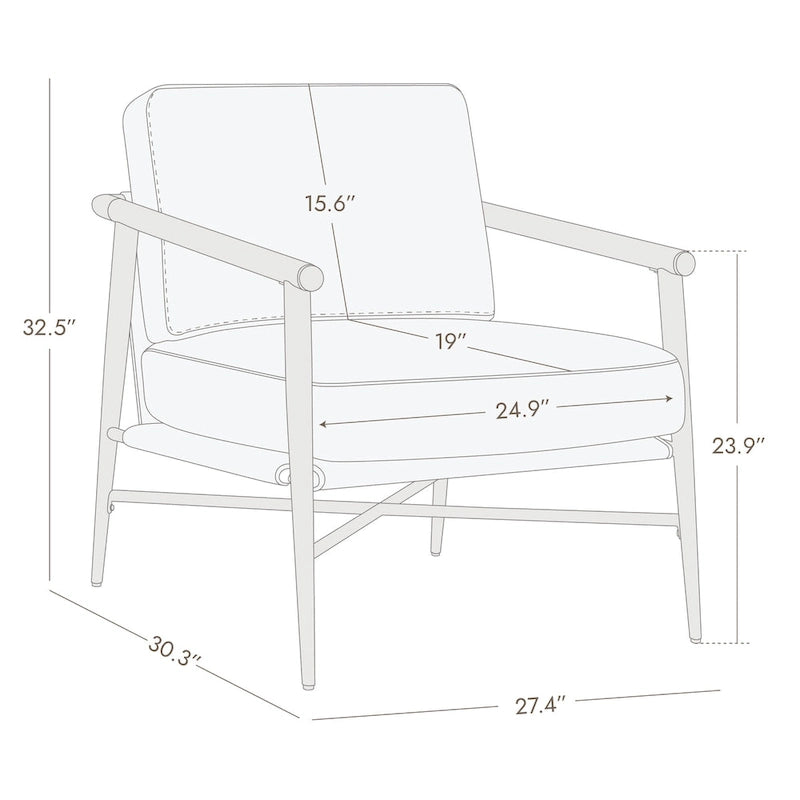 Vincent Mid Century Modern Upholstered Accent Chair