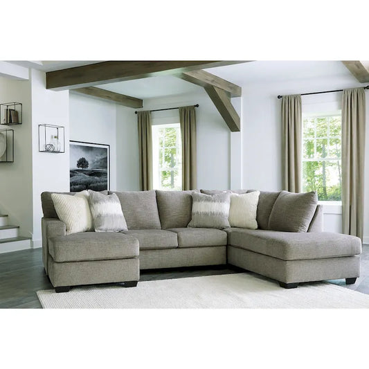 Signature Design by Ashley Creswell Gray 2-Piece Sectional with Chaise - 125W x 87D x 39H