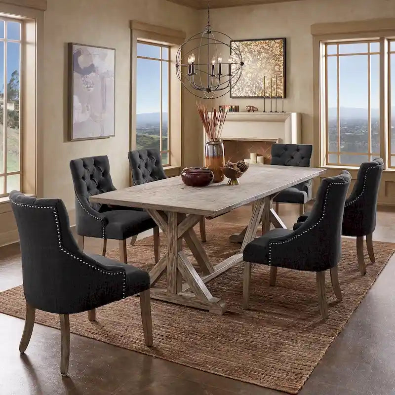 Paloma Antique Gray Reclaimed Wood Dining Set by iNSPIRE Q Artisan