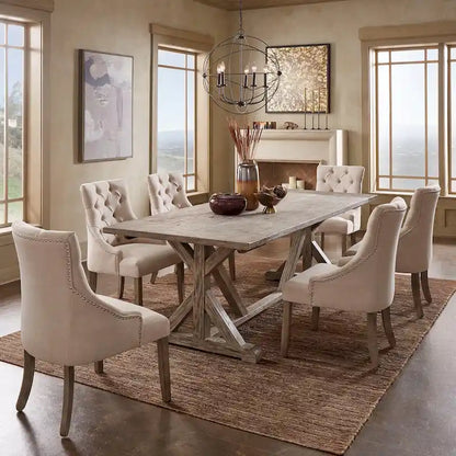 Paloma Antique Gray Reclaimed Wood Dining Set by iNSPIRE Q Artisan