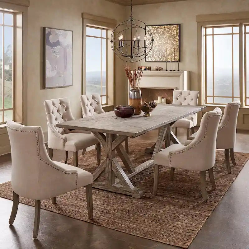 Paloma Antique Gray Reclaimed Wood Dining Set by iNSPIRE Q Artisan